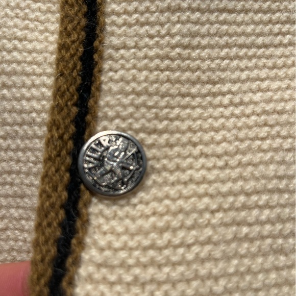 Men's Vintage Handarbeit Cardigan Sweater Multicolor M Germany 60s Grandpa Knit - Picture 2 of 12